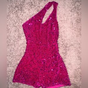 Pink Sequin Romper